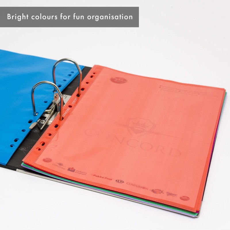 Pukka Pad, Concord A4 Coloured Punched Pockets – 1 Pack