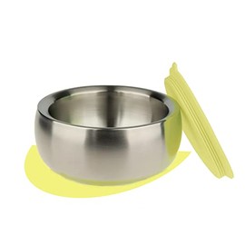 Fgomama x Little.b Double-Walled 18/10 Stainless Steel Bowl with Airtight & Leak Proof Lid | 11oz / 330ml (yellow)