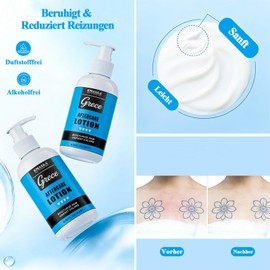 EMALLA Daily Tattoo Care Lotion 260 ml Lightweight Moisturiser for Fresh Tattoos, Relieves Itching, Retains Colour, Non-Greasy & Fragrance Free