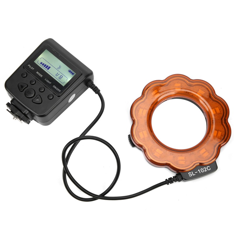 Camera Lens LED Lamp Ring Flash Light with 40.5/52/55/58/62/67/72/77mm Adapter