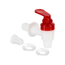 sourcing map Beverage Dispenser Replacement Spout, 1Set Plastic Water Dispenser Spigot Replacement Faucet for Party, Family Gathering (Red White)