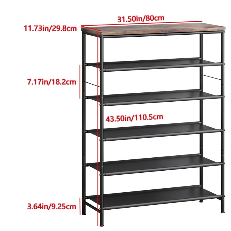INGIORDAR Shoe Rack Organizer 6 Tier Metal Organizer Shelf with