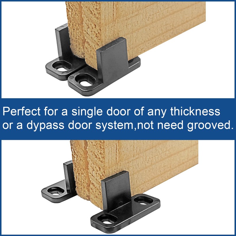 Litoexpe Black Sliding Barn Door Floor Guides Plastic Bypass Door