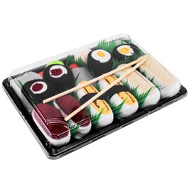 Rainbow Socks - Women's Men's - Sushi Socks Tamago Butterfish Tuna 2 x Maki - Funny Gift - 5 Pairs - Sizes 41-46, multicoloured