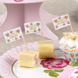 Neviti 595396 Vintage Rose Cupcake Picks