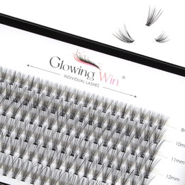 Glowing Win Individual Eyelash Cluster Lashes, Individual False Eyelashes, 120 Pieces, Natural Individual Eyelashes, DIY Eyelash Extensions, Eyelash Extension (0.07C 20D Mix 8-14 mm)