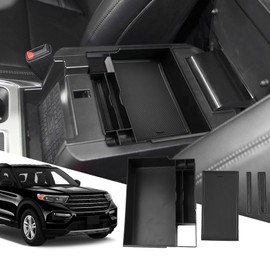 SXCY for 2023 2024 2025 2026 Ford Explorer Center Console Organizer for Ford Explorer 2020-2026 Accessories for 2023-2026 FordExplorer Console Organizer 2025 2026 Explorer Accessories(Black)