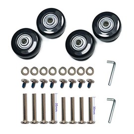 LOTOWELZON 4Pcs Set Luggage Replacement Wheels 45mm with 6mm(0.24") Bearings Repair Kits ABEC 608zz for Suitcase and Inline Outdoor Skate and Caster Board (45 * 18mm/1.77"*0.7")