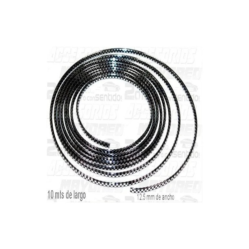 Moldura Tira Para Facia Ventana Puerta Cromo Y Carbon