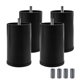 4 Inch Metal Legs Replacement for Adjustable Bed Base Frame Support, Screw in M8 Thread & M10 Adapter, Short Legs Non-Adjustable