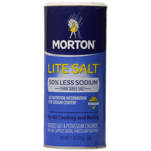 Morton Lite Salt, With Half The Sodium Of Table Salt, 11 oz