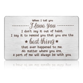 Wallet Insert Card Engraved Wallet Inserts Card Thanksgiving Gifts Wallet Card Gifts Anniversary Valentine's Day Birthday Cards for Husband from Wife Gifts for Men Romantic Gifts for Him Fathers Day