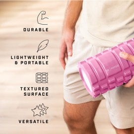 Foam Roller and Massage Roller by KG Physio - Massage Roller for Legs, Back and Arms - Ultra Lightweight Core Muscle Roller Essential to Release Deep Tension - 13"x5" Long Foam Roller