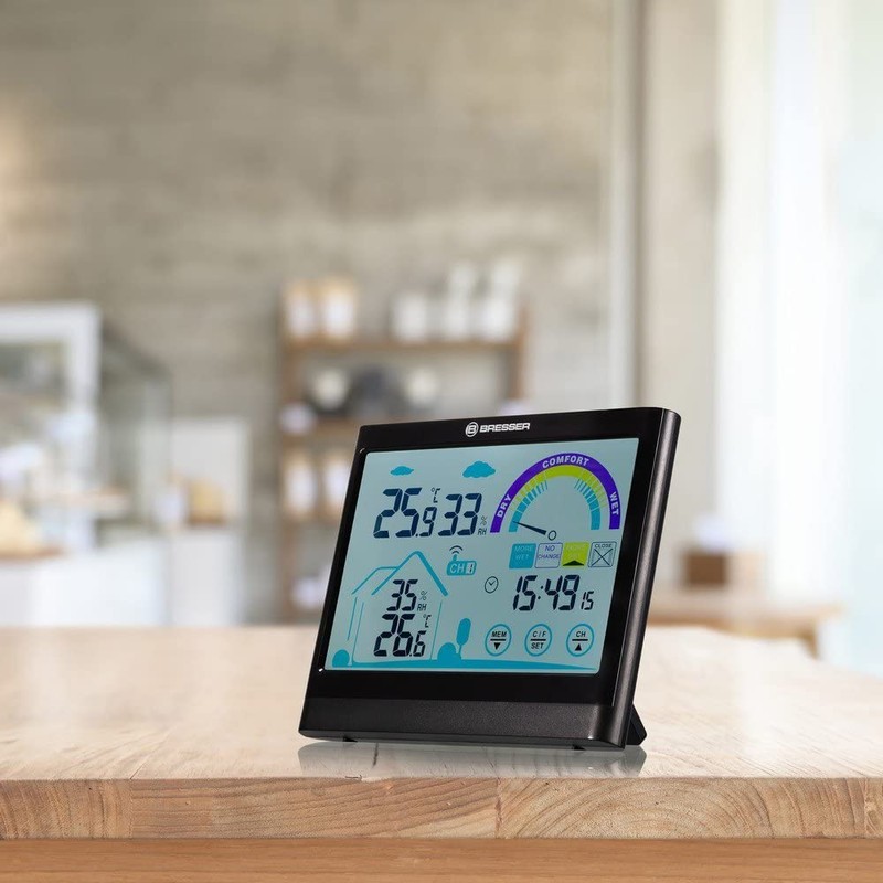 Bresser 7007402 Touchscreen Weather Station Wireless Thermo/Hygrometer with Ventilation Recommendation,