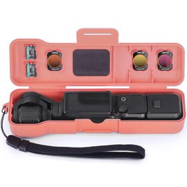 Honbobo Osmo Pocket 3 Hülle, Schutzhülle Gimbal Screen Lens Protector für DJI Osmo Pocket 3, Filter/SD Card Case Zubehör für DJI Pocket 3 (Rosa)