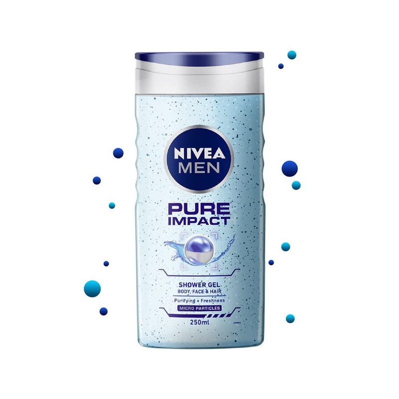 Nivea Pure Impact Shower Gel for Men, 250ml