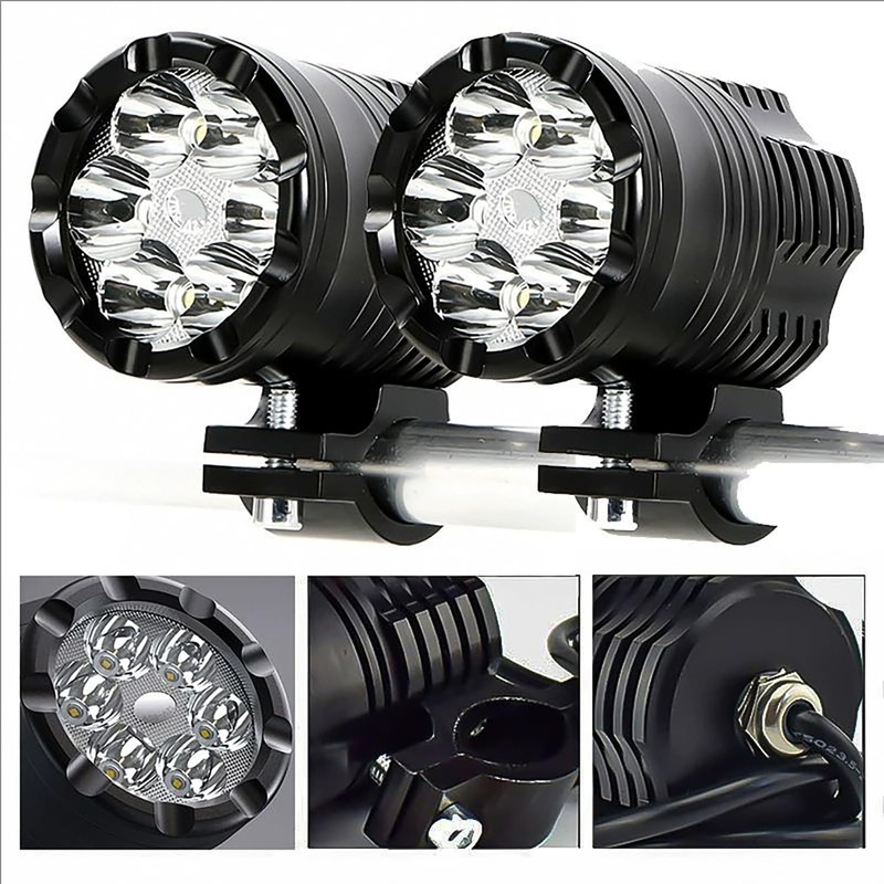RATSTONE Additional Motorcycle Headlights, 2 Pieces LED Motorcycle Headlights, Motorcycle