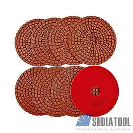 Professional 4"/100mm Wet Polishing Pads for Marble Granite 8pcs #400