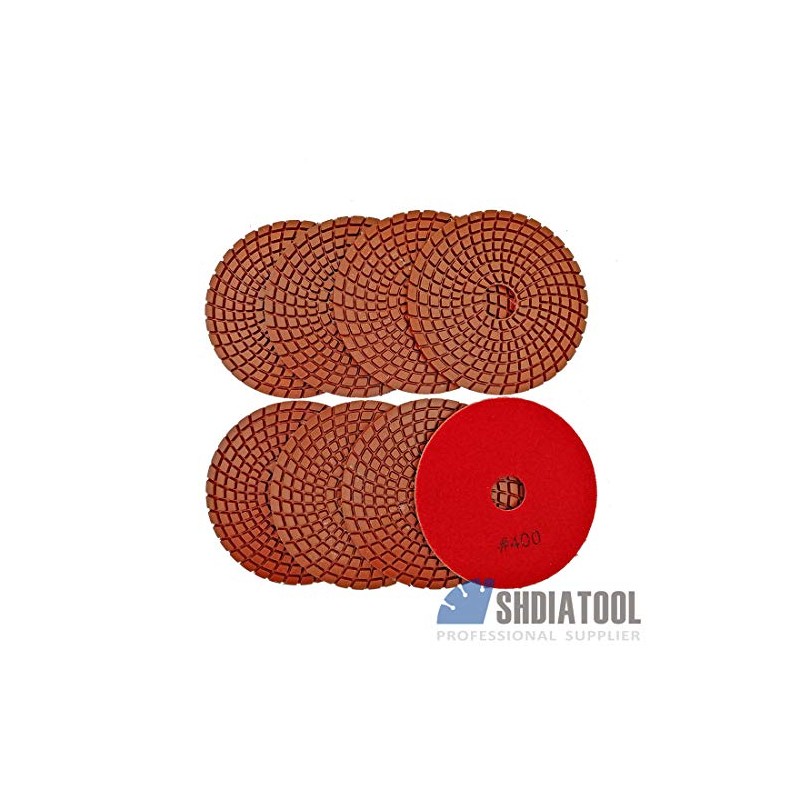 Professional 4"/100mm Wet Polishing Pads for Marble Granite 8pcs #400