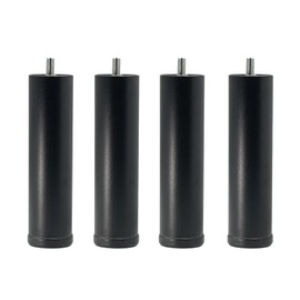 Yuqim 4 Pack Adjustable Furniture Legs Replacement M8 Thread Metal Furniture Legs 6 Inch Couch Legs Replacement Legs for Bed, Sofa, Cabinet(Black, 5.7-6.06 Inch)