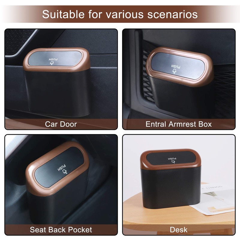 Accmor Car Trash Can with Lid, Mini Auto Trash Bin
