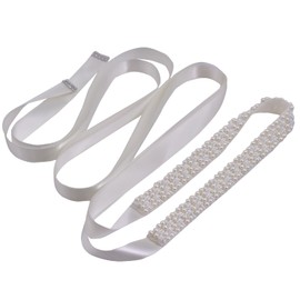 Topqueen Glitter Crystal Rhinestone Belt, Satin Sash, Bridal Belt for Wedding Party, Bridesmaid Dresses -