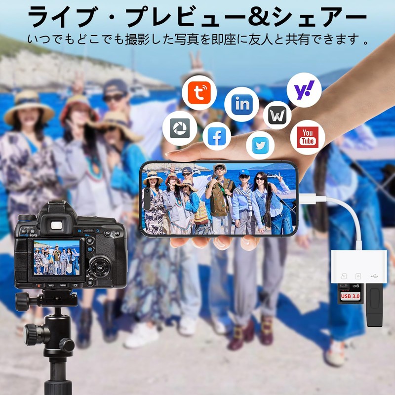 SD Card Reader, 3 in 1 Multi-Type C, Memory Card