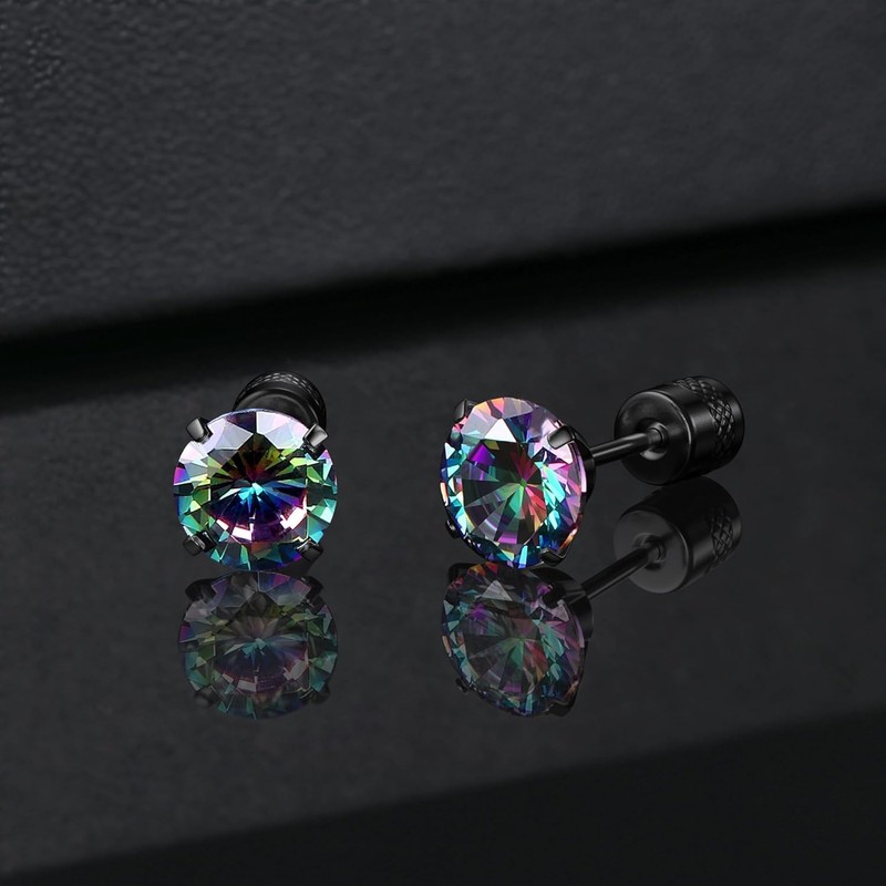 ORAZIO G23 Implant Grade Titanium Piercing Screw Back Earrings 20G