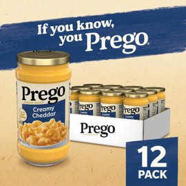 Prego Creamy Cheddar Cheese Sauce, 14.5 oz Jar (12 Pack)