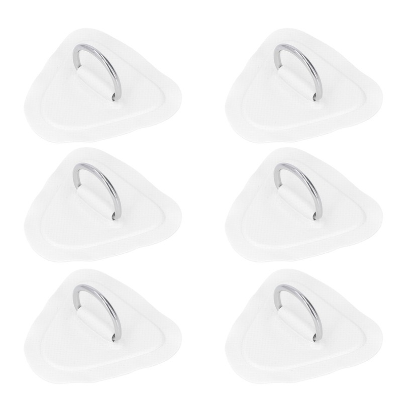 6Pcs PVC D Ring Patch Elastic Rope Set Stainless Steel
