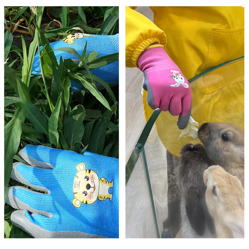 Embhlitfe 3 Pcs Kids Gardening Gloves for Age 5-9,Childrens Gardening