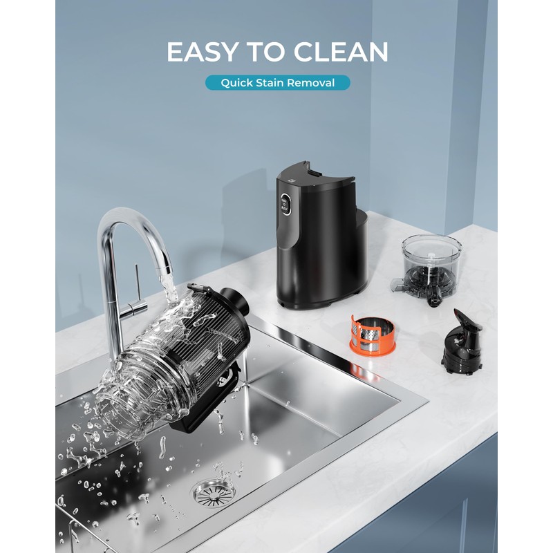 Cold Press Juicer, EUHOMY 5.5" Extra Large Feed Chute Slow