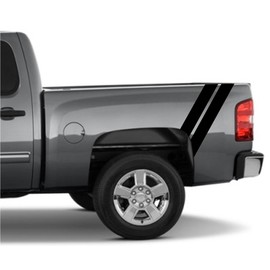 Pickup Truck Rear Fender Hash Mark Double Bars Racing Stripes Vinyl Grand Sport Graphic Decals 4" (Fits Chevy Silverado & Most Cars and Trucks) - Blue