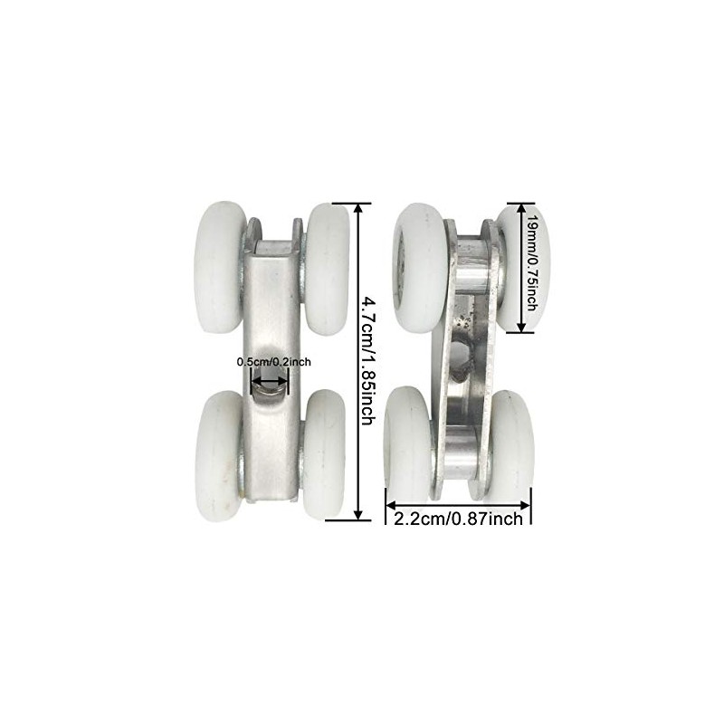 COMOK Zinc Alloy 4-Wheel Metal Hanging Sliding Wardrobe Closet Door