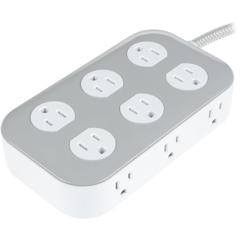 GE UltraPro 12-Outlet Surge Protector, 2100 Joules, 4ft Braided Extension