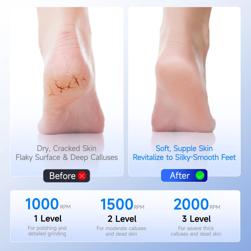 US Stock New Foot File Pedicure Electronic Foot File Professional