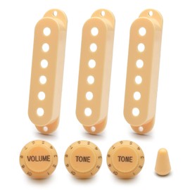 SAPHUE 52/52/52mm Guitar Pickup Covers 3 Single Coil Pickup Cover for for Electric Guitar (Cream)