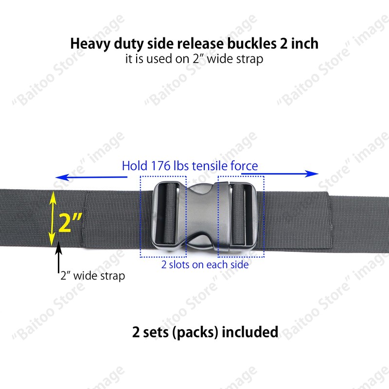 BOSWOAK Side Release Buckles Heavy Duty Plastic Buckle Clips Snaps