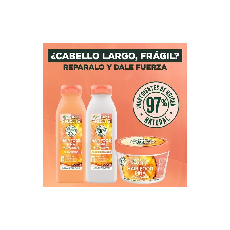 Kit Fructis Hairfood Piña Rutina Pelo Largo Antiquiebre