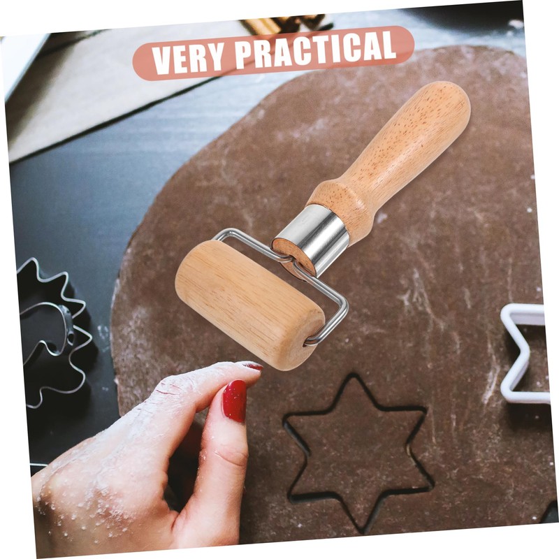 OHPHCALL Wooden Rolling Pin Kitchen Utensil Non Stick Dough Roller