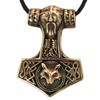 Large Thor's hammer Pendant from Bronze with Cotton ribbon