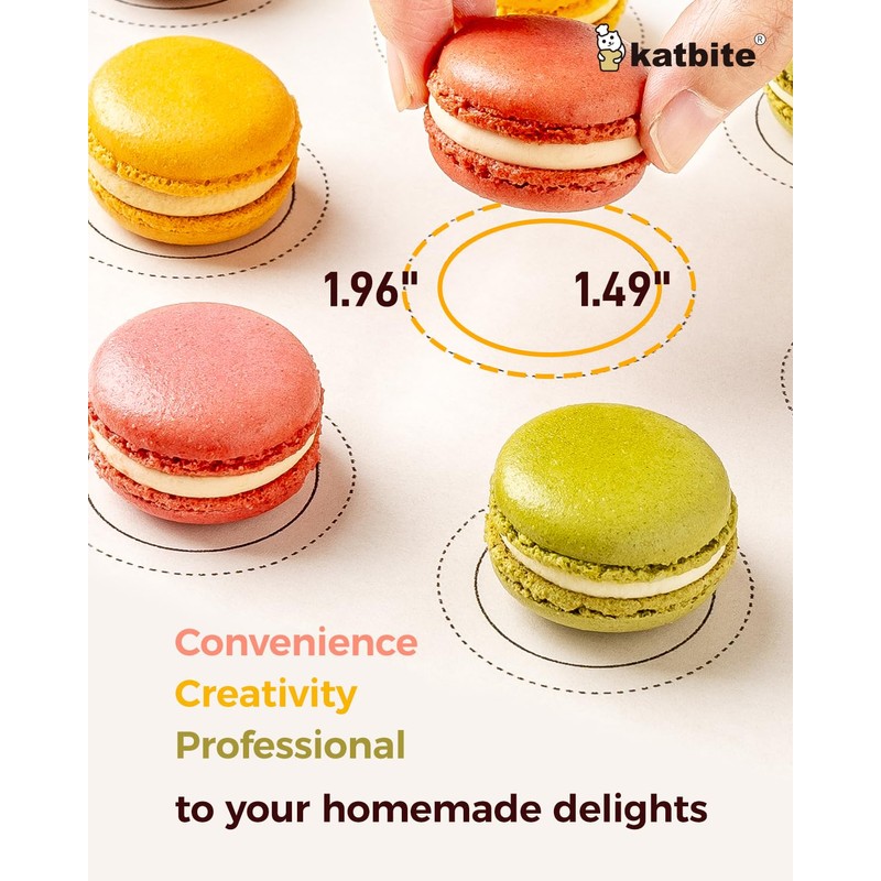 Katbite 100 Macaron Parchment Sheets Template Baking, Cookie Parchment, Printed