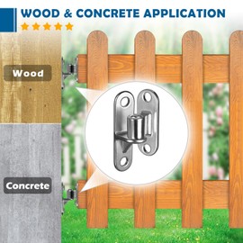 HAGWARE Gate Hinges Wall Mount Gate Hinge, 2Pack Heavy Gate Hinges, SUS304 Heavy Duty Hinges for Wooden Fence with 5/8'', Capacity Up to 600LBS for Wooden Fences and Farm Gates