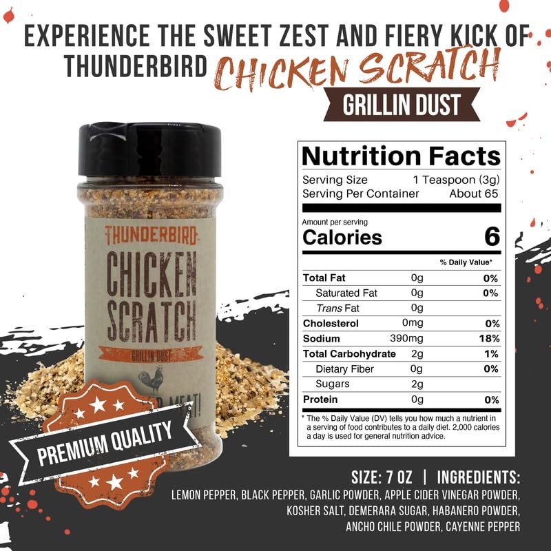 Lane's Thunderbird Chicken Seasoning Scratch, All-Natural Chicken Wings Seasonings and