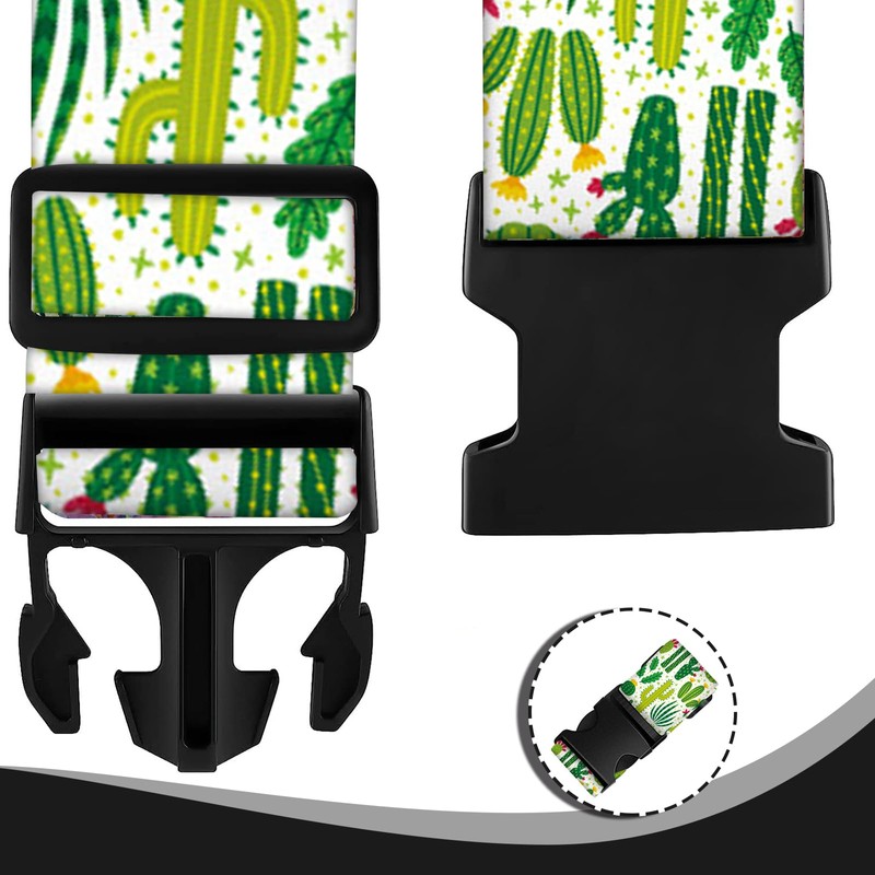 EULAPGOE 2 Piece Cactus Luggage Strap, Heavy Duty Locking Luggage