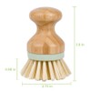 2PCS Bamboo Round Mini Palm Scrub Brush, Natural Bamboo Stiff