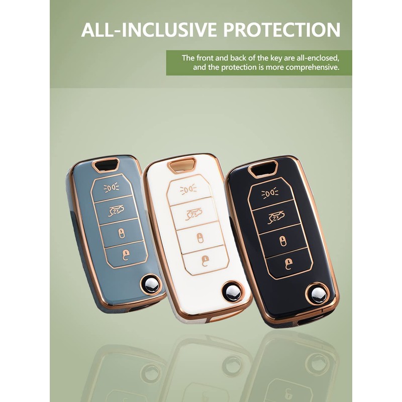 KUNIO Key Case Fits Jeep Compass Renegade TPU Car Key