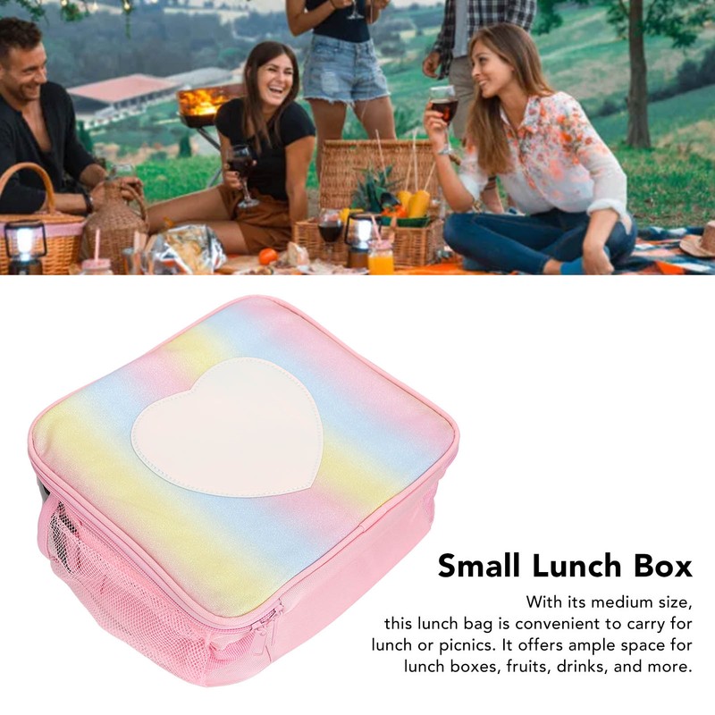 Lunch Bag Small Lunch Box Gradient Pink Reusable Leakage Proof