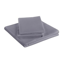 100% Egyptian Cotton Flat Sheet, 200 Thread Count Ultra-Soft Long Staple Bed Sheet, Luxury Hotel Quality Bedding Sheet, Shrinkage & Fade Resistant Top Sheet- Easy Care (Double, Grey)