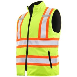 JORESTECH Safety Vest with Two-Tone Reflective X Strips On The Back, Reversible, Wind Resistant,Waterproof, and Insulated